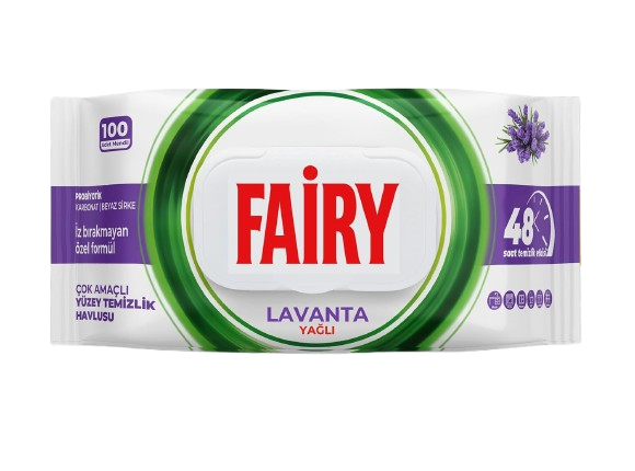Fairy universālās mitrās tīrīšanas salvetes ar lavandas aromātu 100 gb