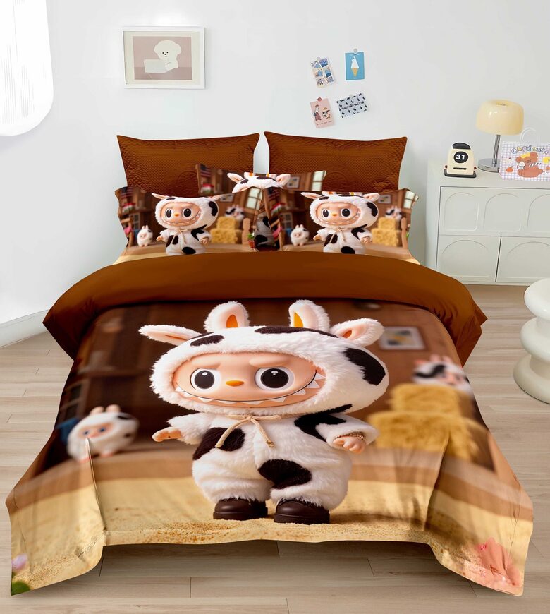 Bērnu gultasveļa - LABUBU brūnā gotiņa