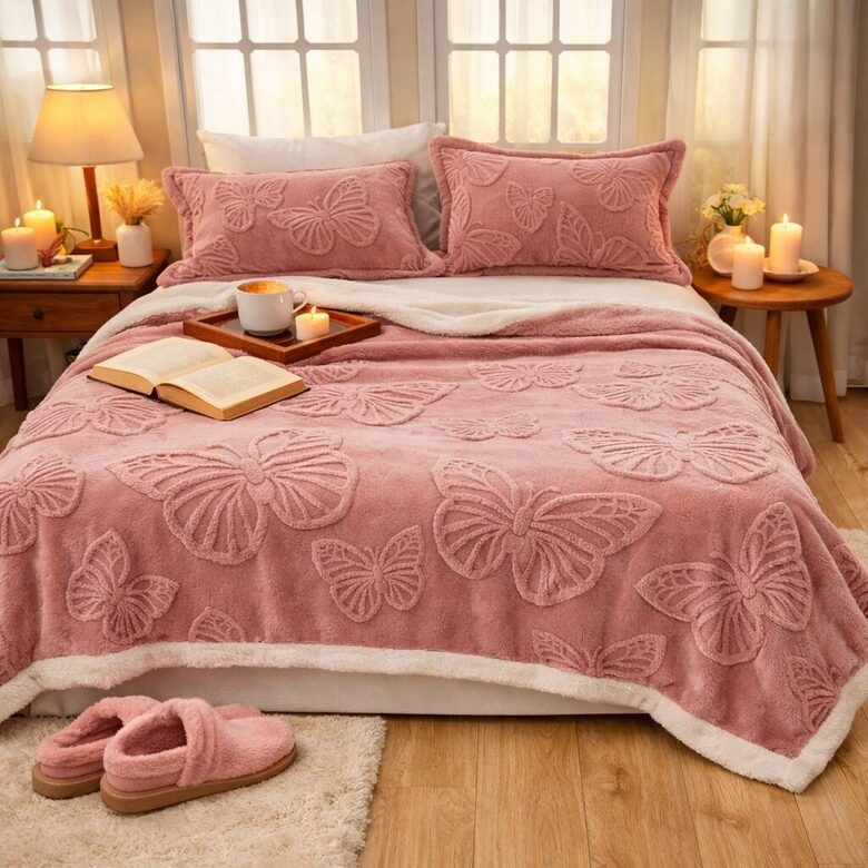 FILROW Soft & Warm pleds maigi rozā krāsā 200 × 230cm