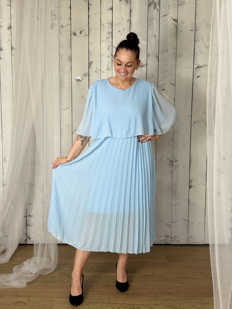 Gofrēta kleita - BABY BLUE