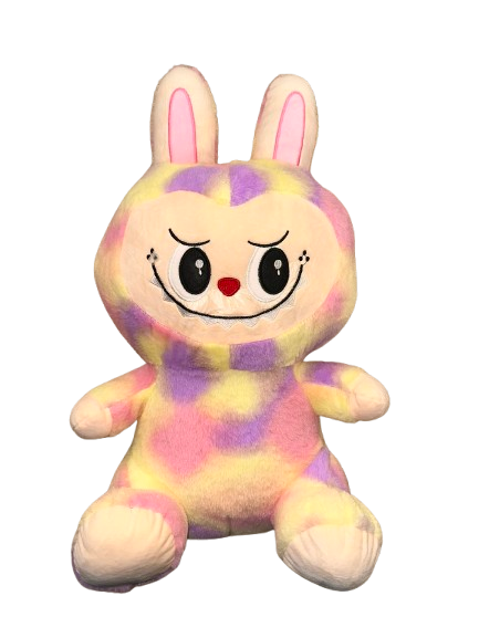 Raibā Labubu mantiņa (rozā, dzeltens, violets) + pleds