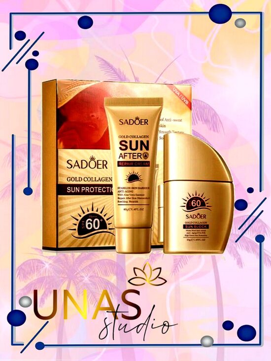 SADOER Gold Collagen crema solare lozione crema solare SPF 60 +++
