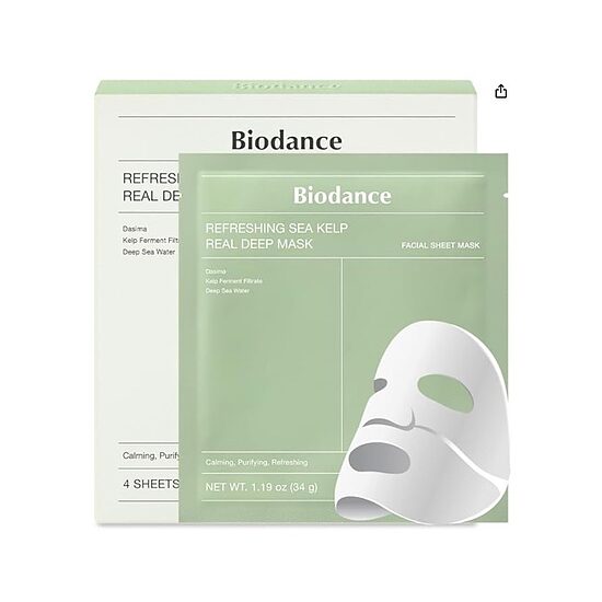 Biodance – Atsvaidzinoša jūras brūnaļģu dziļā maska ​​1 iepakojums, 34 g * 4 gab.