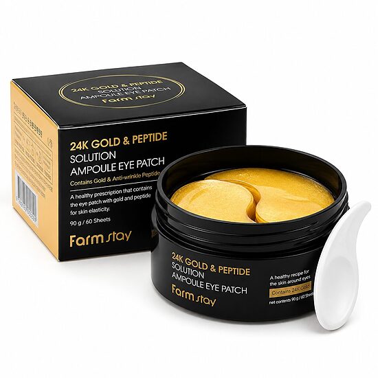 Farmstay – 24K Gold & Peptide Solution Ampoule Eye Patch – 90g