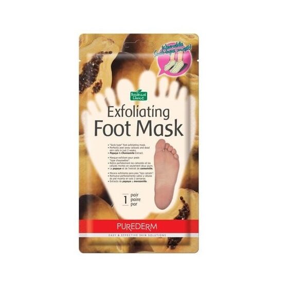PUREDERM Exfoliating Foot Mask – pīlinga maska pēdām ar papaijas un kumelīšu ekstraktu