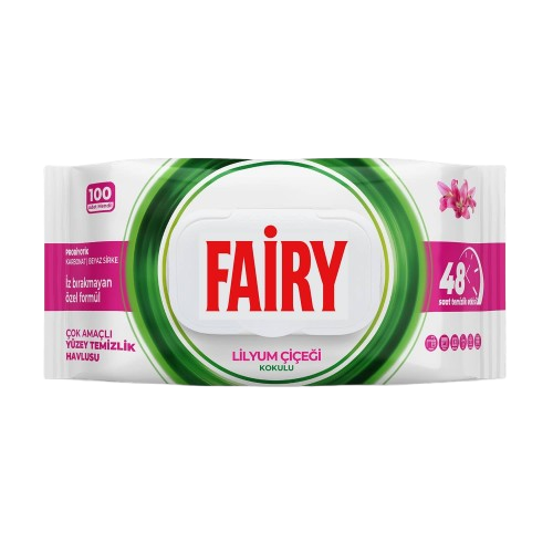 Fairy universālās mitrās tīrīšanas salvetes ar liliju aromātu 100 gb