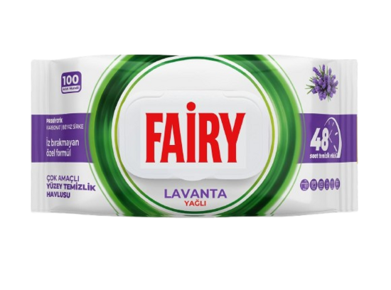 Fairy universālās mitrās tīrīšanas salvetes ar lavandas aromātu 100 gb
