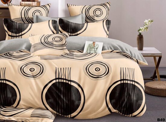 Gultasveļas komplekts maigā krāsā ar apļu rakstiem (B49)