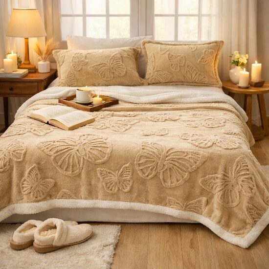 FILROW Soft & Warm pleds gaiši brūnā krāsā 200 × 230cm