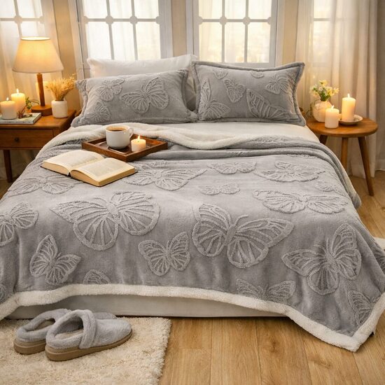 FILROW Soft & Warm pleds zilpelēkā krāsā 200 × 230cm