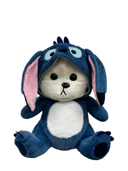 Zils lācītis Stich kostīmā + pleds