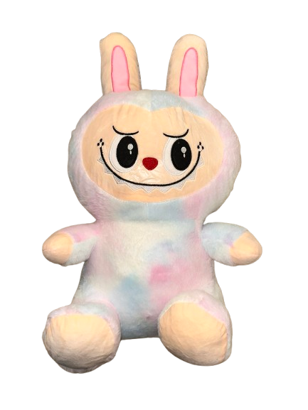 Raibā Labubu mantiņa (pasteļtoņos) + pleds