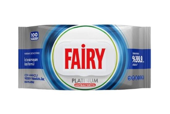 Fairy Platinum antibakteriālās mitrās tīrīšanas salvetes 100 gb